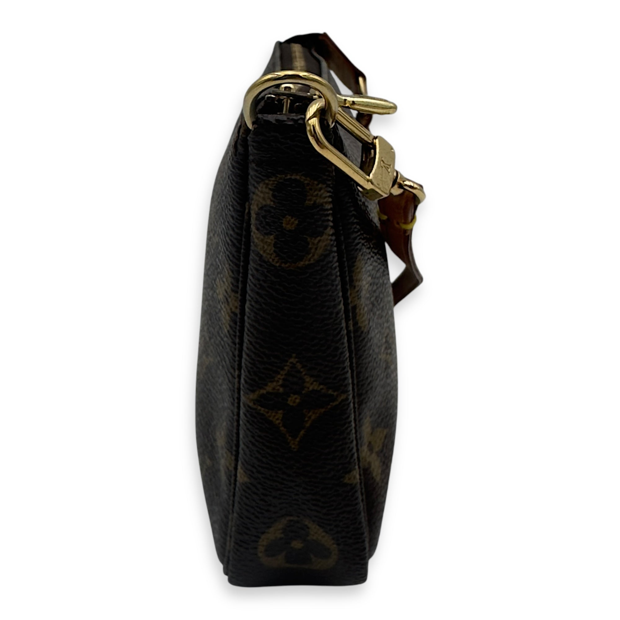 Louis Vuitton Pochette Accessoires Shoulder Bag Brown in Monogram Coated Canvas, Gold hardware_5