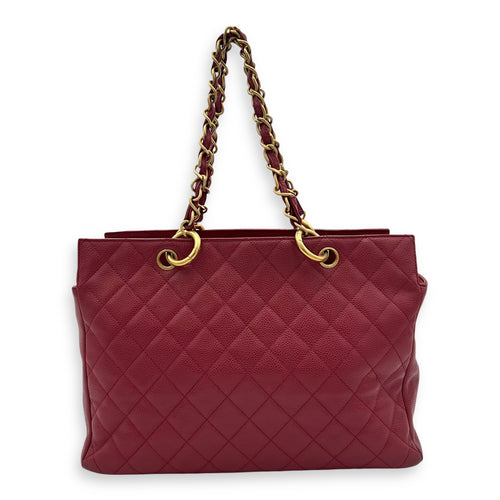 Chanel Vintage Top Handle Bag Medium Red in Caviar Leather, Brushed Gold hardware_2