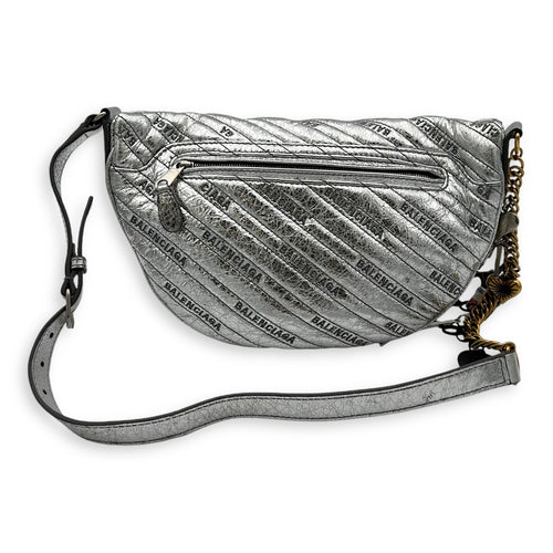 Balenciaga Souvenir Charm Belt Bag Silver in Calfskin, Gold hardware_2