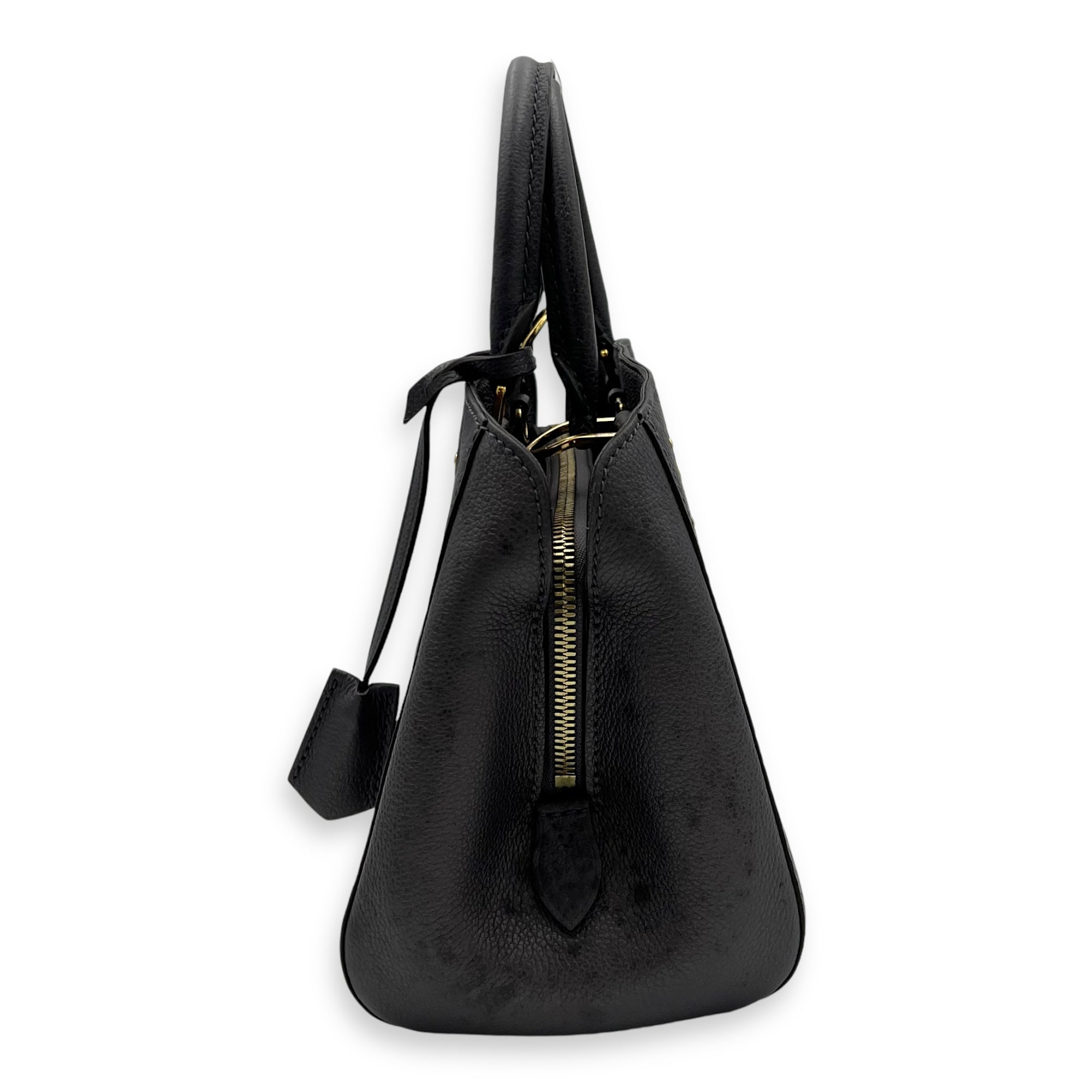Louis Vuitton Montaigne Top Handle Bag BB Grey in Empreinte Leather, Gold hardware_4