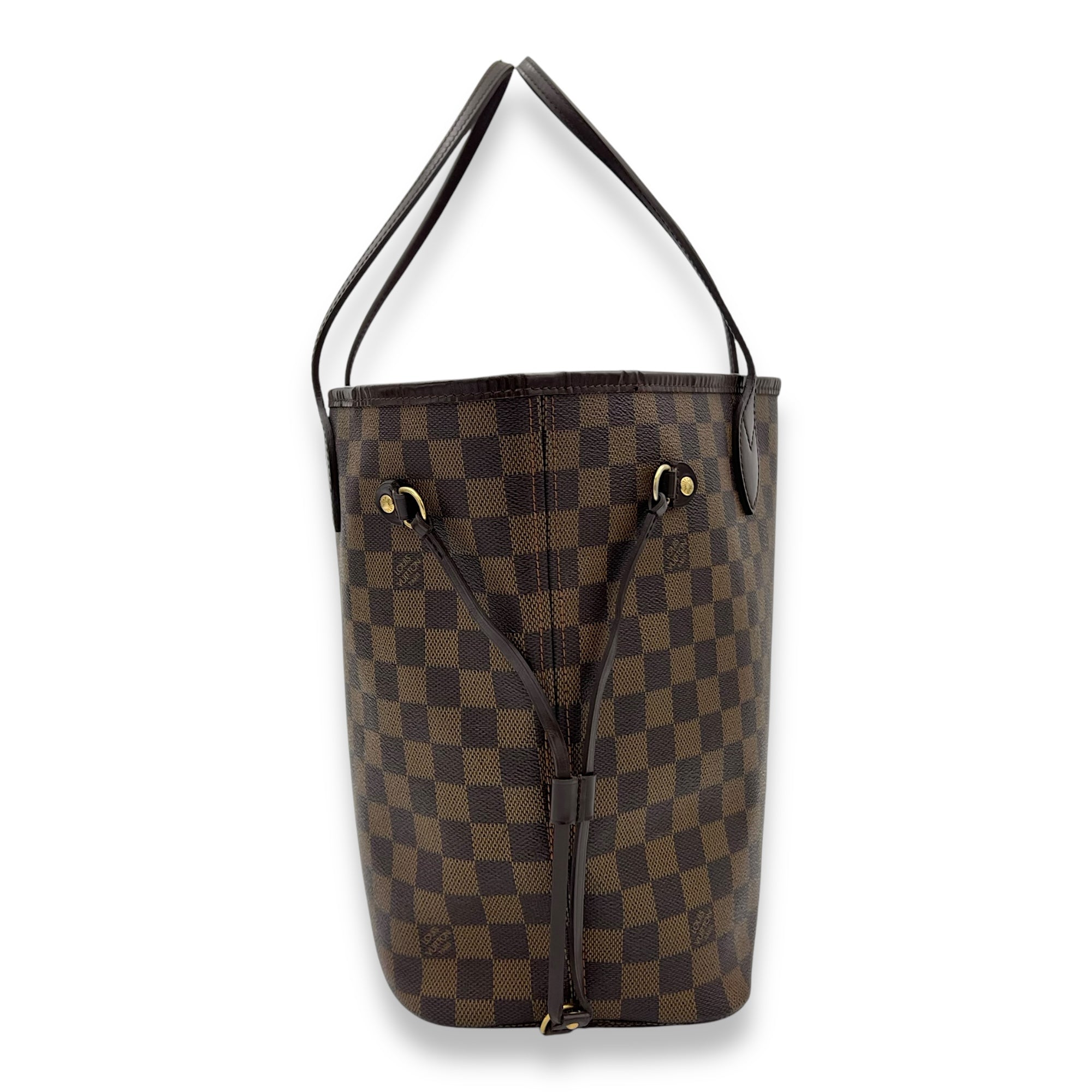 Louis Vuitton Neverfull Tote Bag Brown in Coated Canvas, Gold hardware_4