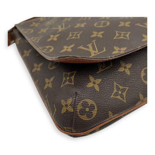 Louis Vuitton Musette Salsa Brown Crossbody Bag in Monogram Coated Canvas, Gold hardware_12