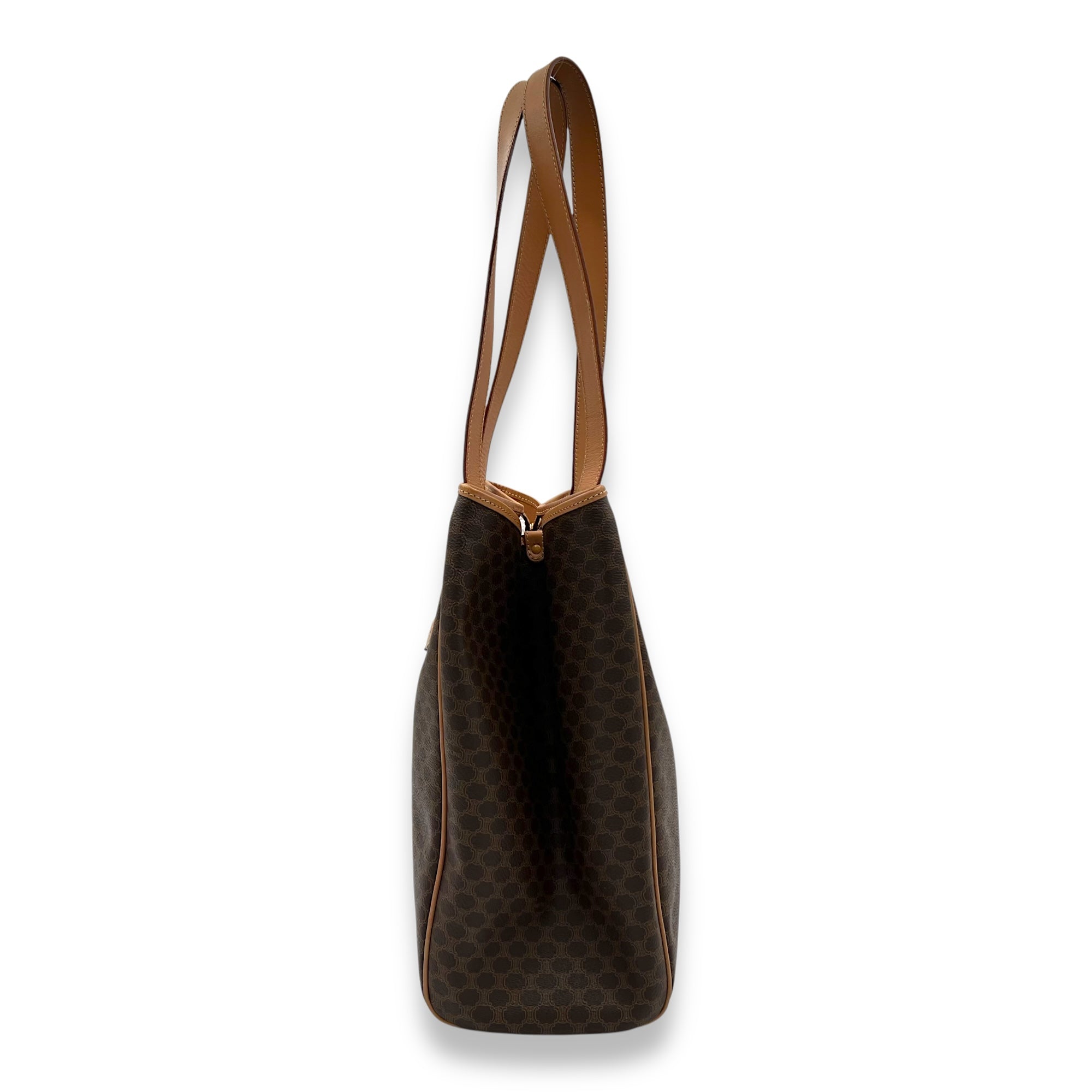 Celine Macadam Tote Bag Brown in Coated Canvas, Gold hardware_4