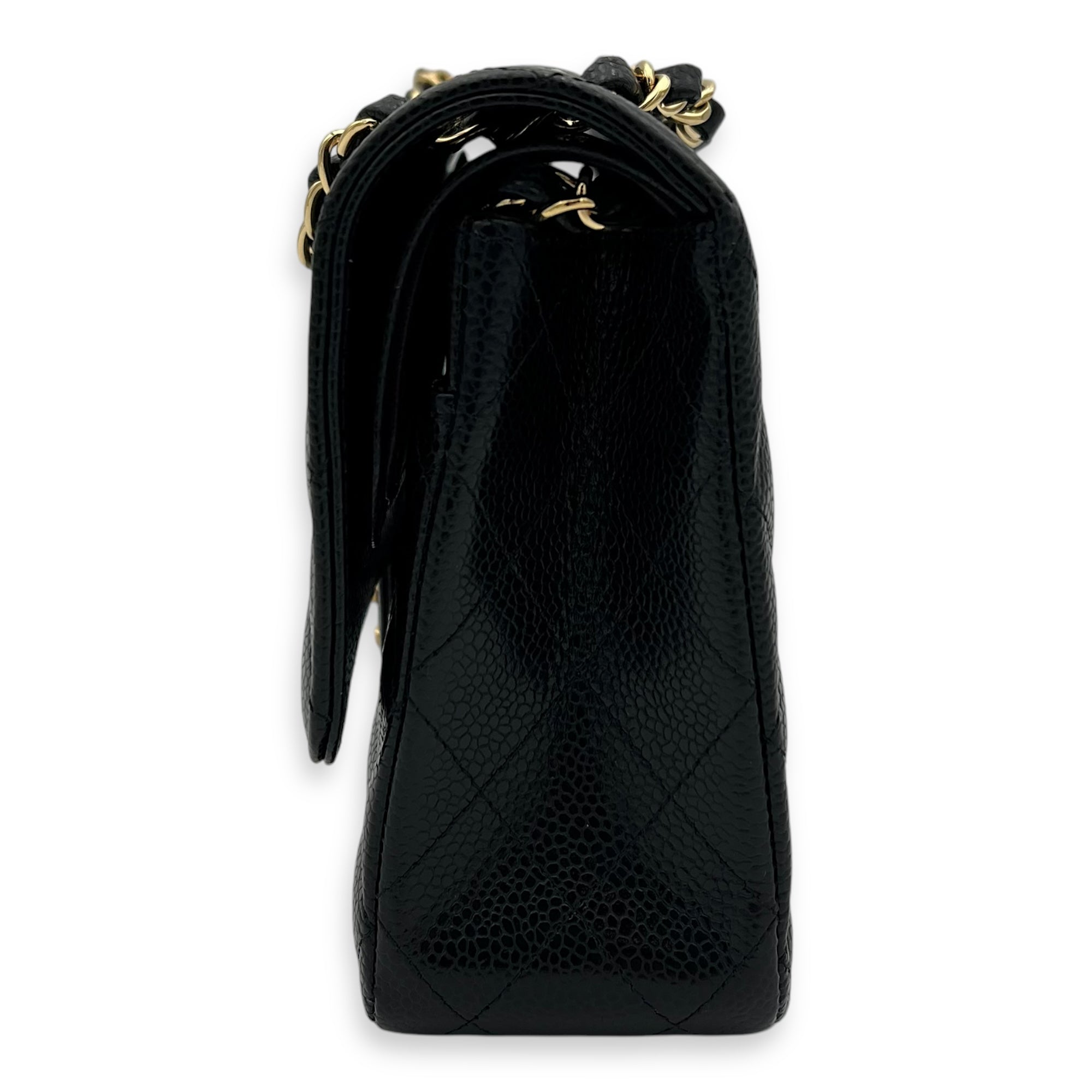 Chanel Classic Medium Black Shoulder Bag in Caviar Leather, Gold hardware_3