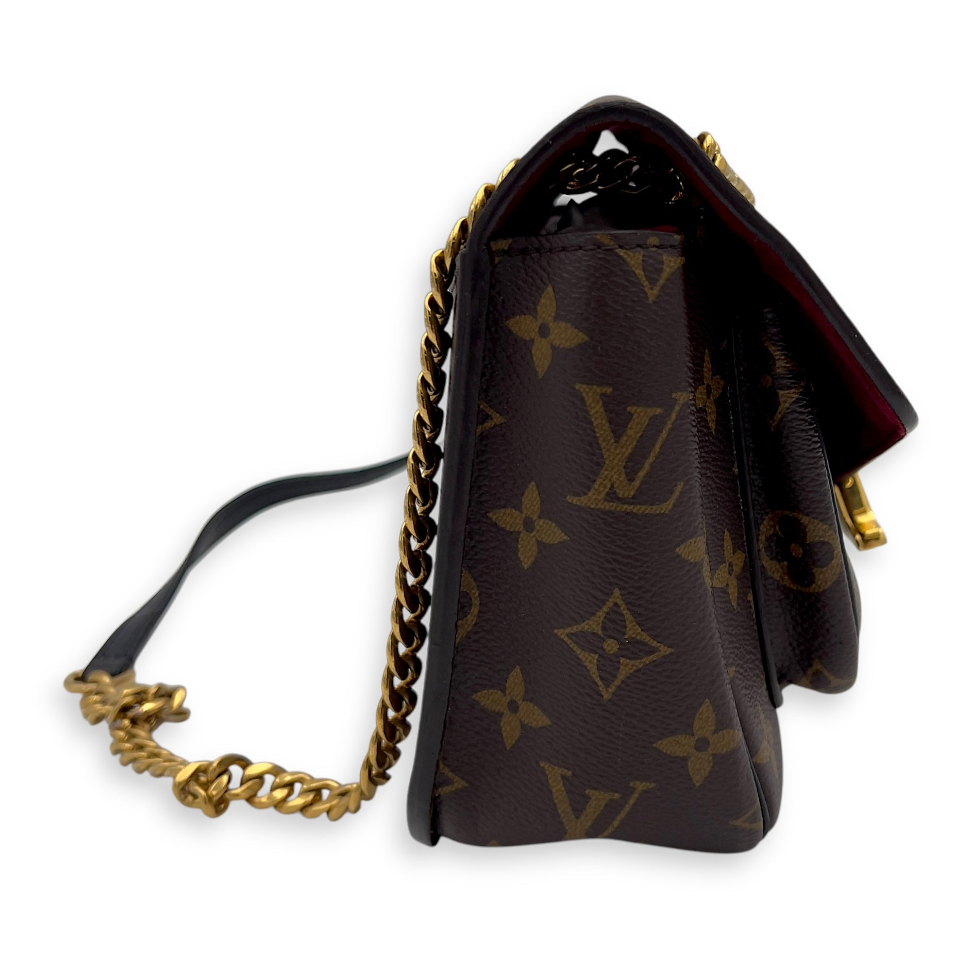 Louis Vuitton Passy Shoulder Bag Brown in Monogram Coated Canvas, Gold hardware_4