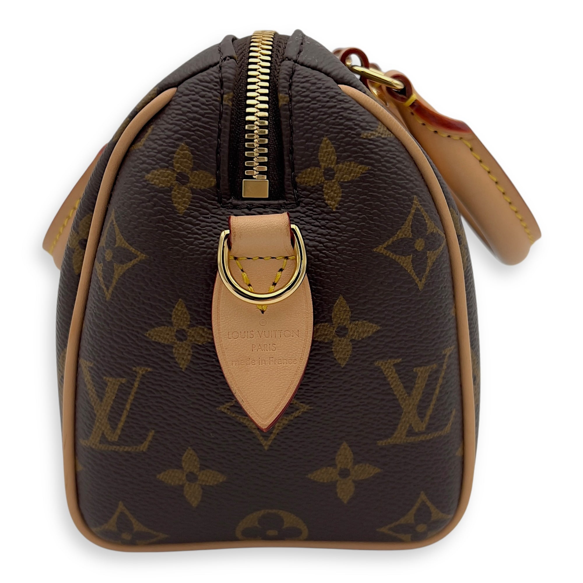 Louis Vuitton Speedy Bandouliere 20 Brown Top Handle Bag in Monogram Coated Canvas, Gold hardware_4