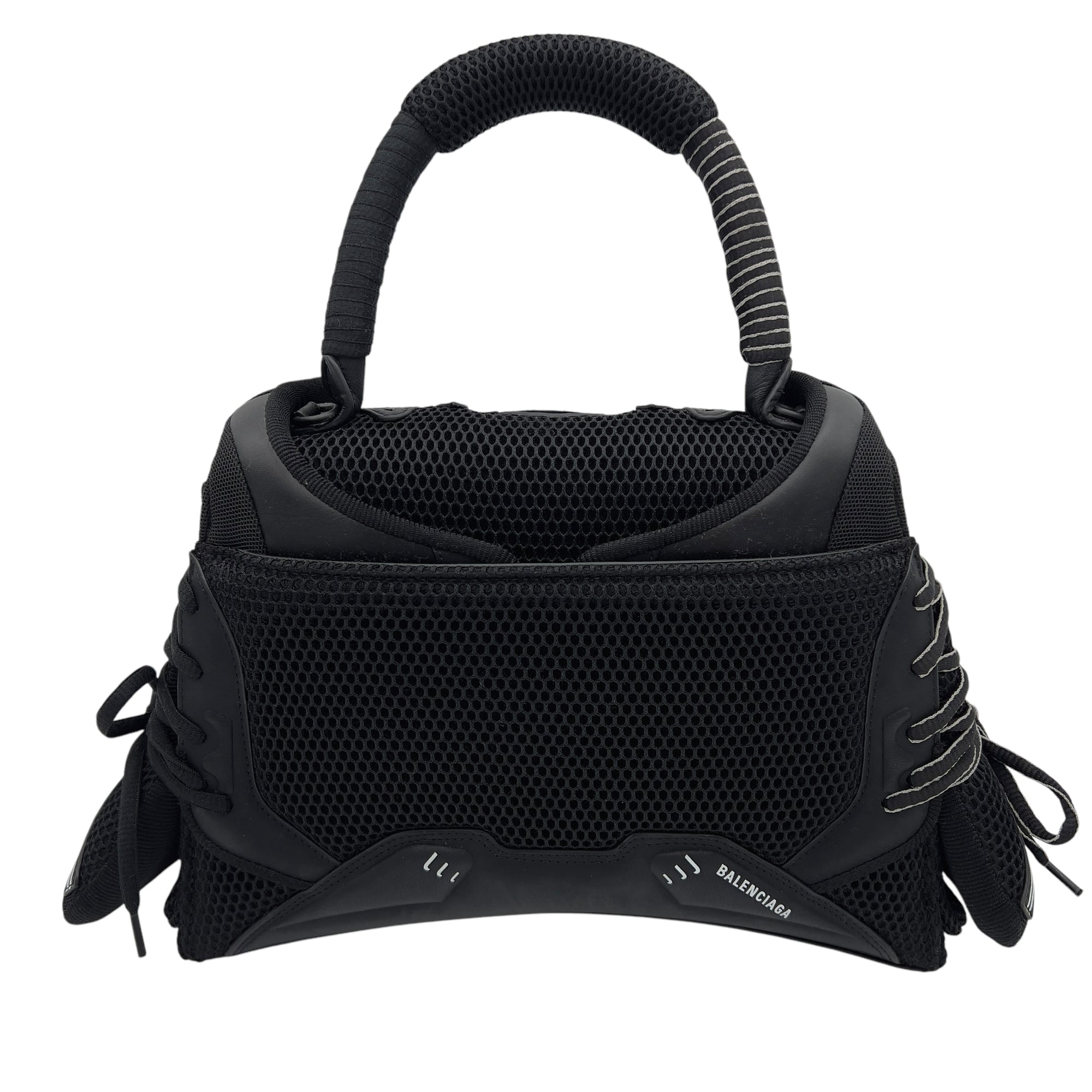 Balenciaga Hourglass Top Handle Bag Black in Fabric_4
