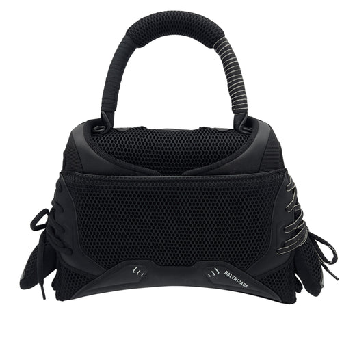 Balenciaga Hourglass Top Handle Bag Black in Fabric_4