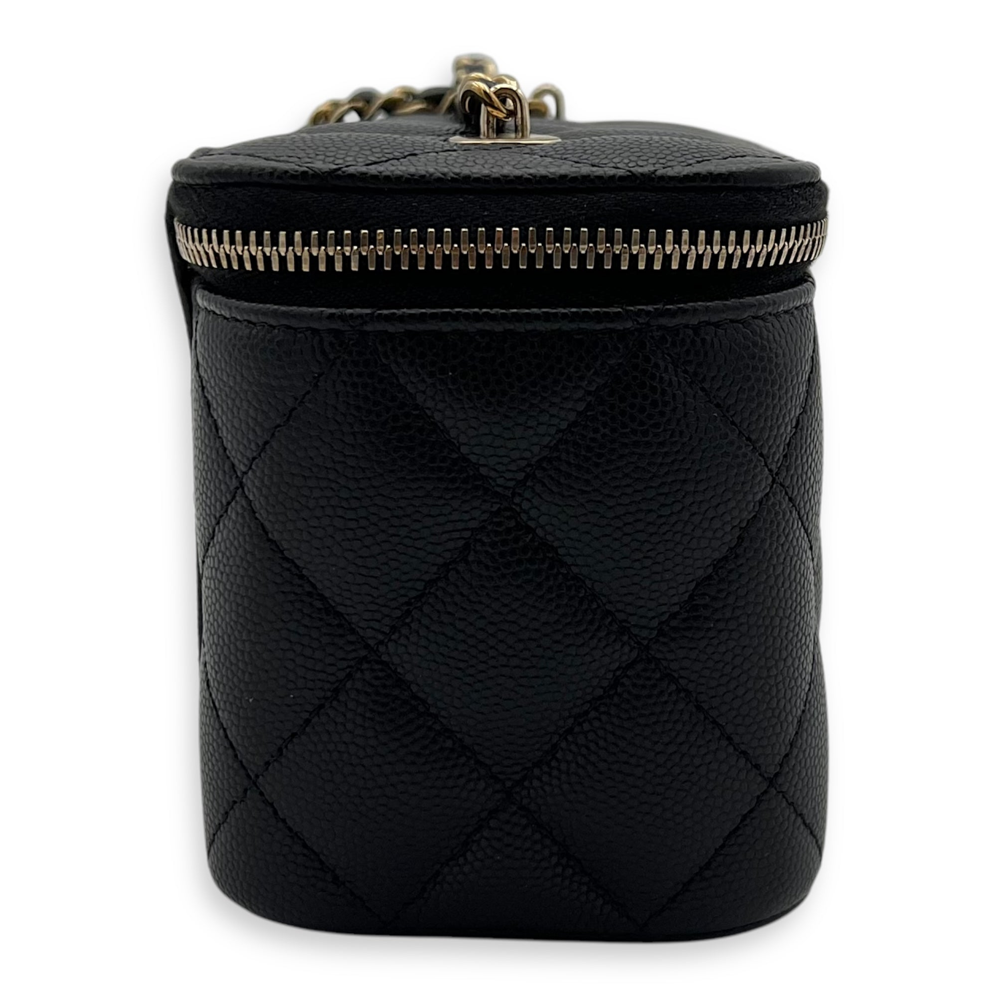 Chanel Vanity Small Black Crossbody Bag in Caviar Leather, Gold hardware_4