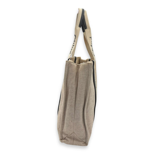 Chloé Woody Tote Bag Medium Beige in Canvas_4