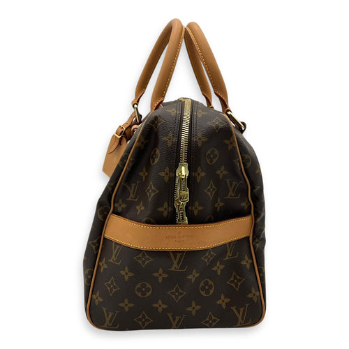 Louis Vuitton Carryall Travel Brown Top Handle Bag in Monogram Coated Canvas, Gold hardware_4