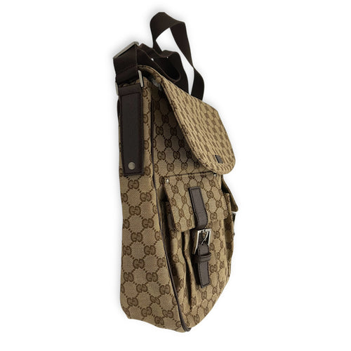 Gucci GG Canvas Brown Messenger in Jacquard, Silver hardware_4