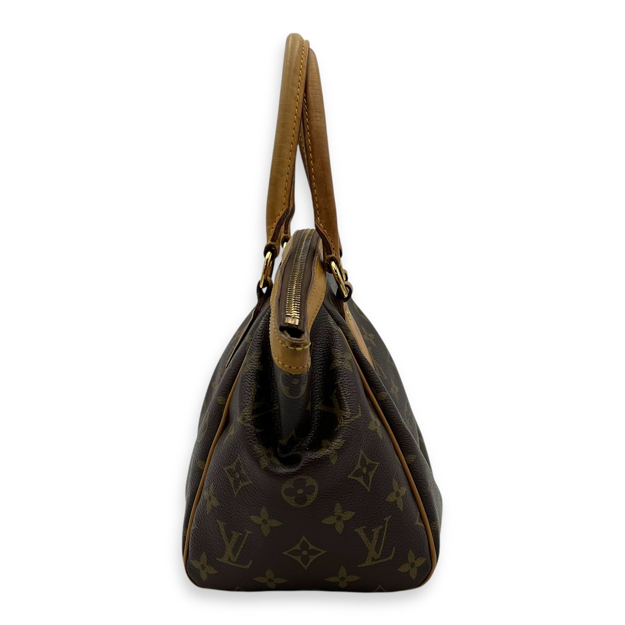 Louis Vuitton Tivoli Top Handle Bag Small Brown in Monogram Coated Canvas, Gold hardware_4