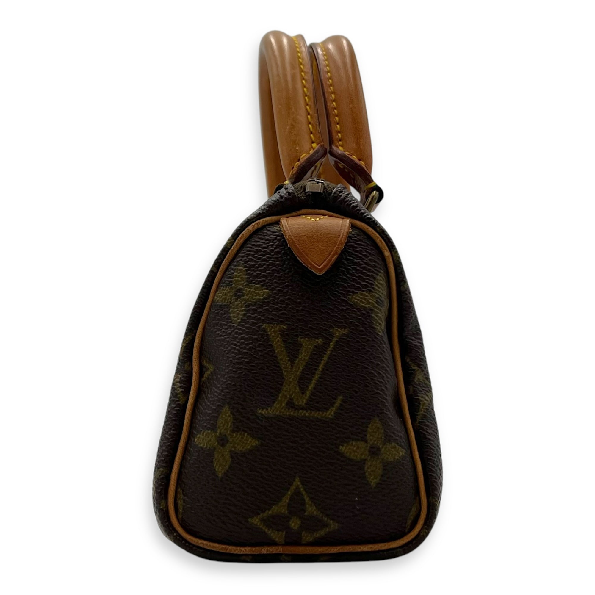 Louis Vuitton Speedy Top Handle Bag Nano Brown in Monogram Coated Canvas, Gold hardware_4