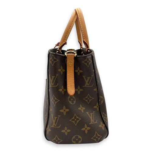 Louis Vuitton Montaigne Top Handle Bag BB Brown in Monogram Coated Canvas, Gold hardware_4