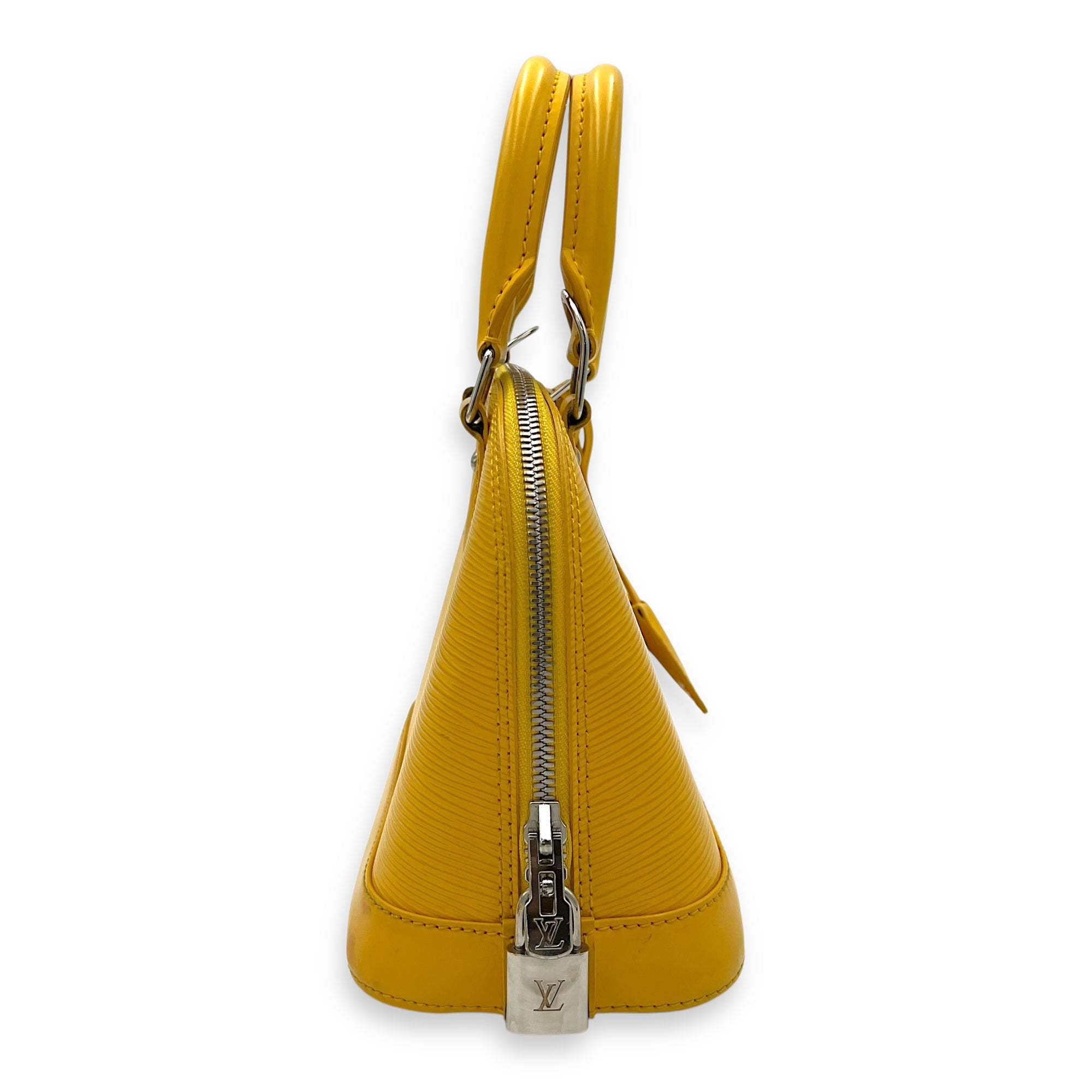 Louis Vuitton Alma Top Handle Bag Yellow in Epi Leather, Silver hardware_4