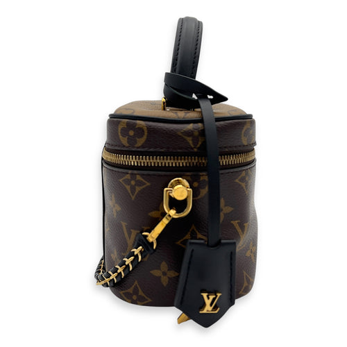 Louis Vuitton Vanity Top Handle Bag Brown in Monogram Coated Canvas, Gold hardware_4