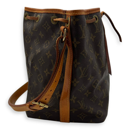 Louis Vuitton Noe Shoulder Bag Petite Brown in Monogram Coated Canvas, Gold hardware_4