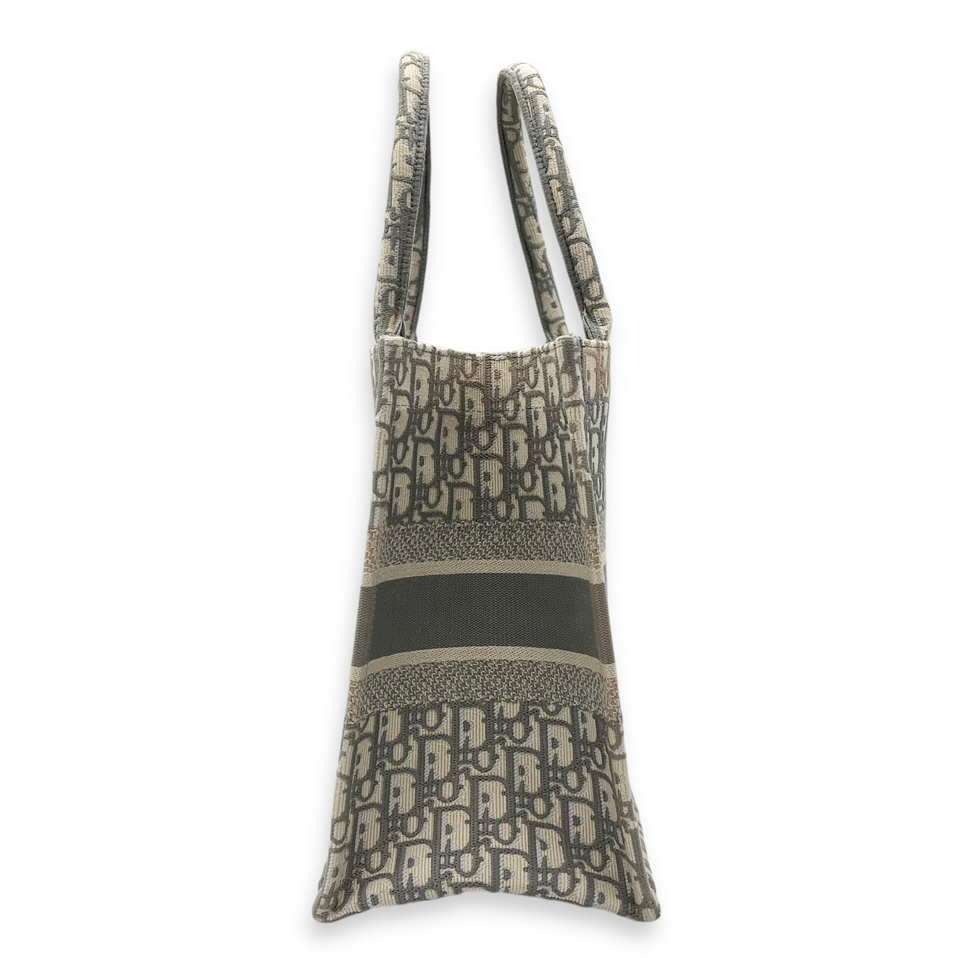Christian Dior Book Tote Medium Grey Top Handle Bag in Jacquard_4