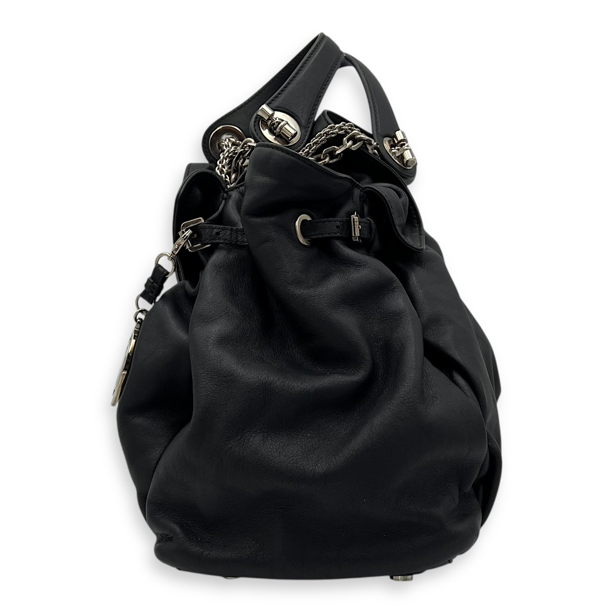 Christian Dior Le Trente Black Shoulder Bag in Calfskin, Silver hardware_4