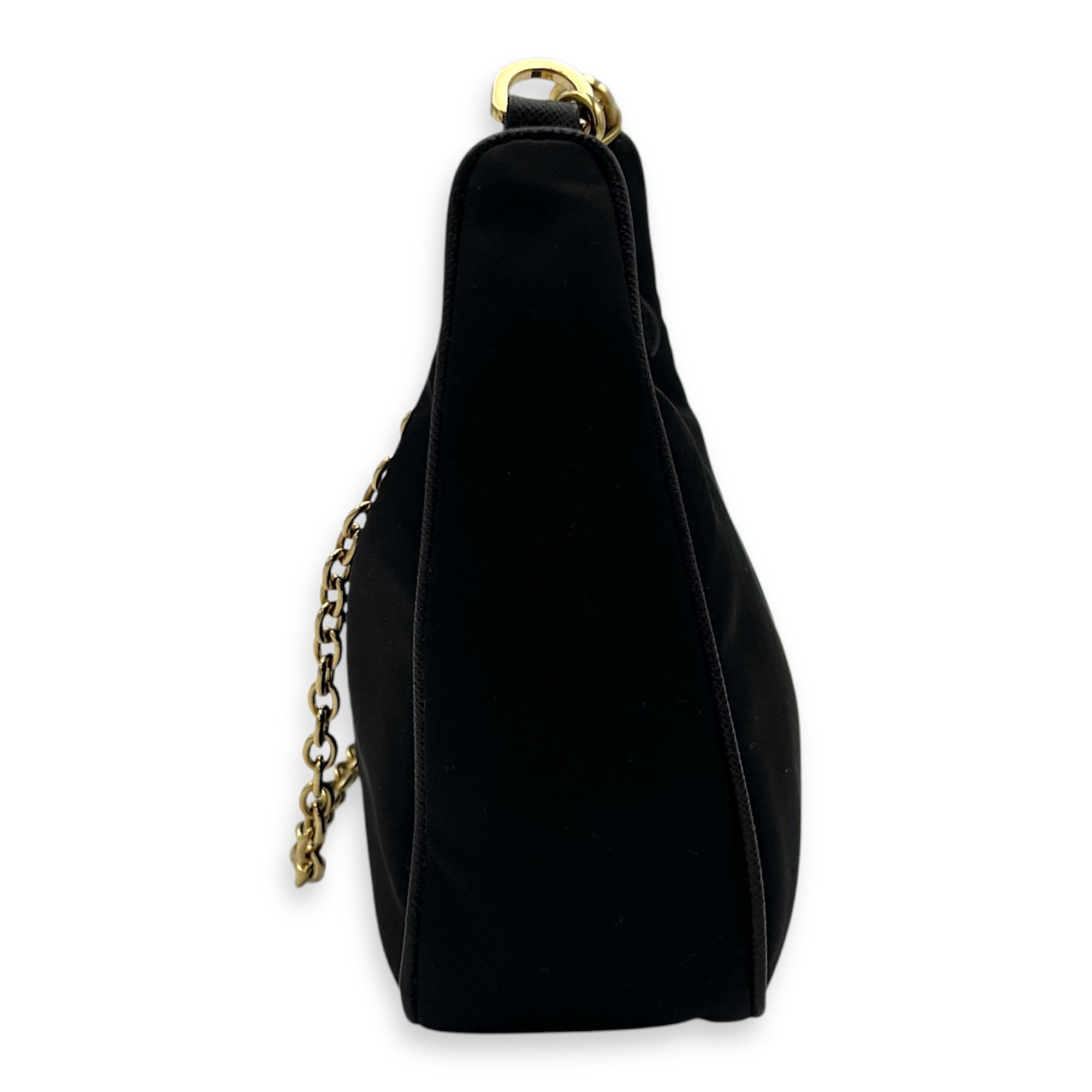 Prada Re-Edition Black Crossbody Bag in Re-Nylon, Gold hardware_4