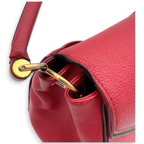 Louis Vuitton Double V Top Handle Bag Red in Calfskin, Gold hardware_6