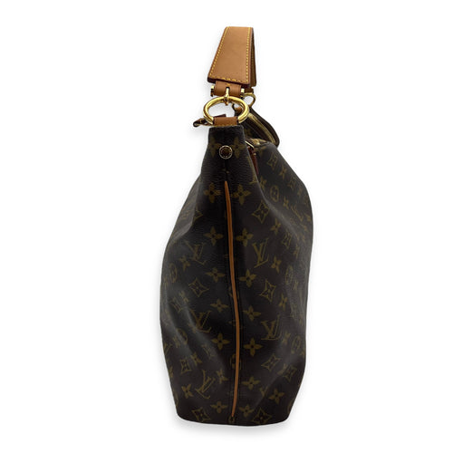 Louis Vuitton Sully MM Brown Top Handle Bag in Monogram Coated Canvas, Gold hardware_4