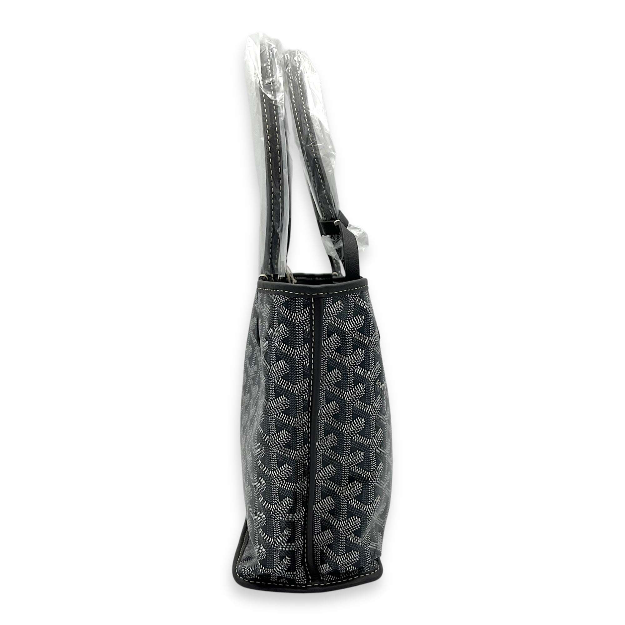 Goyard Anjou Tote Bag Grey in Coated Canvas, Silver hardware_4