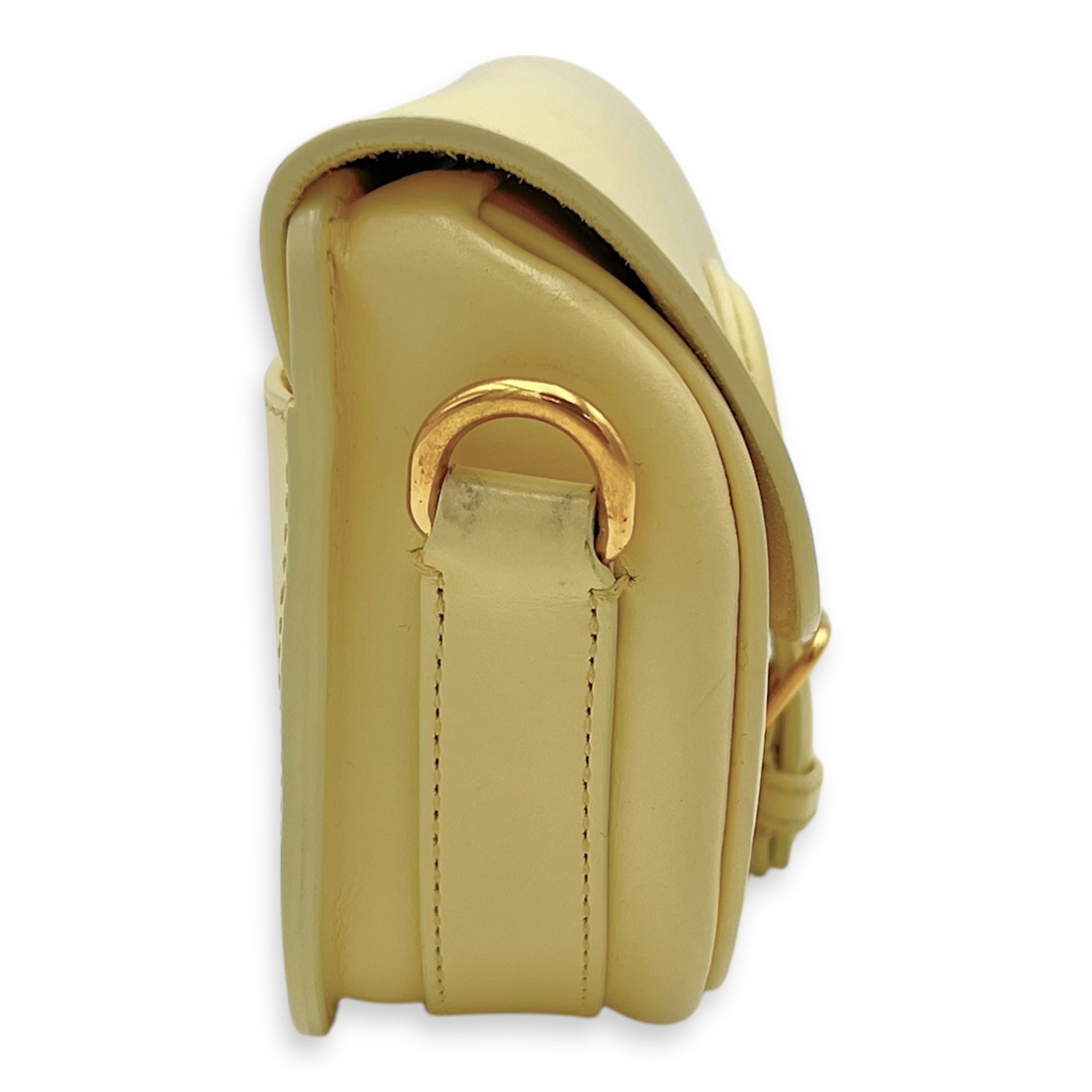 Christian Dior Bobby East West Yellow Crossbody Bag in Calfskin, Gold hardware_4