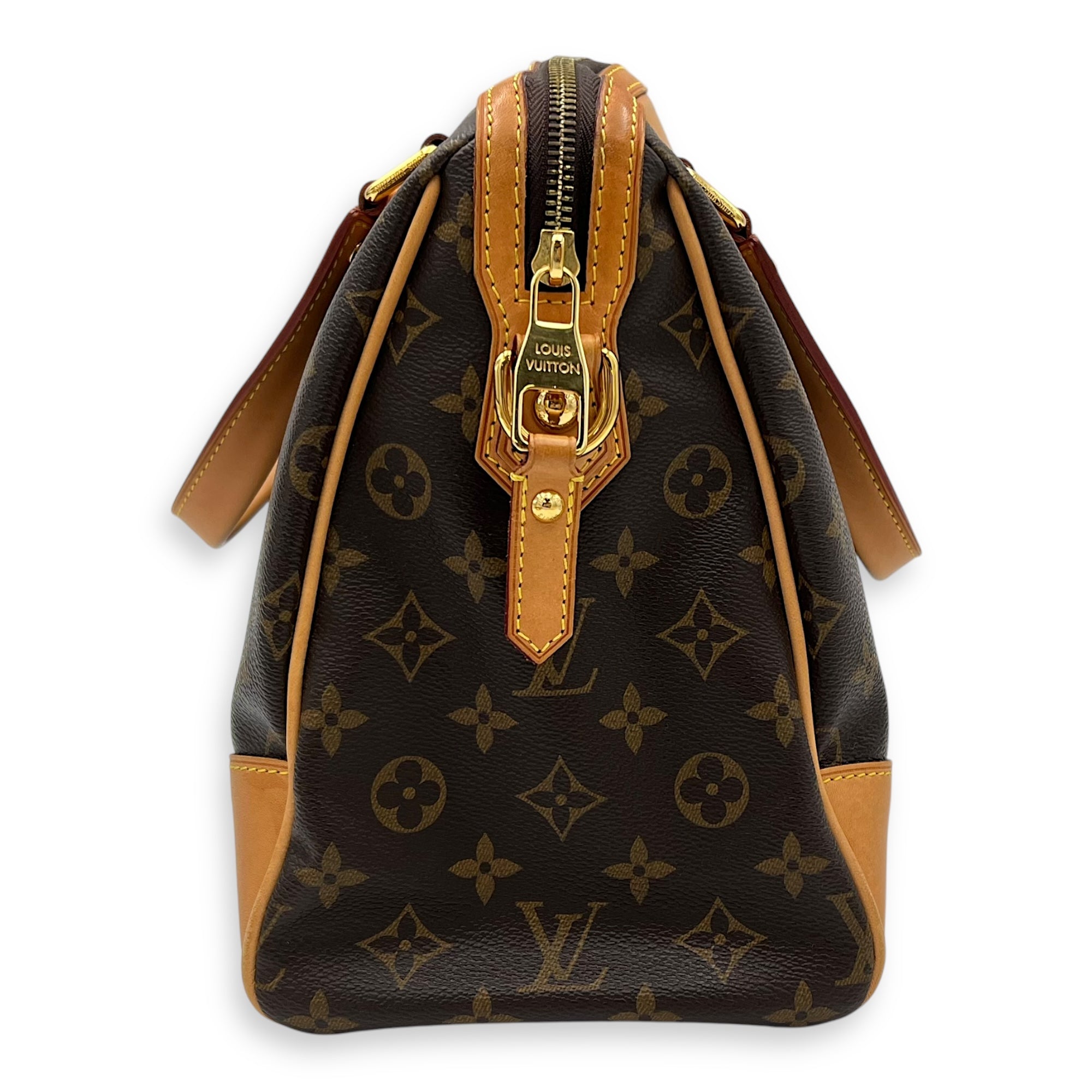 Louis Vuitton Retiro PM Brown Top Handle Bag in Monogram Coated Canvas, Gold hardware_4