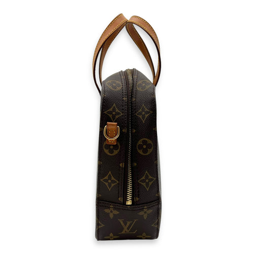 Louis Vuitton Spontini Brown Top Handle Bag in Monogram Coated Canvas, Gold hardware_4