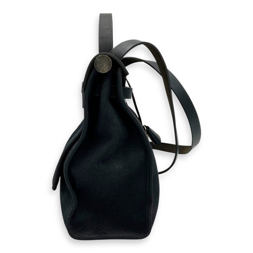 Hermès Herbag 31 Black Top Handle Bag in Canvas, Silver hardware_4