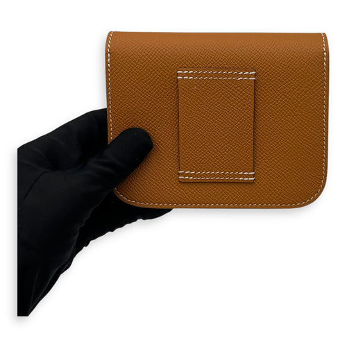 Hermès Constance Slim Toffee Wallet in Epsom, Gold hardware_4