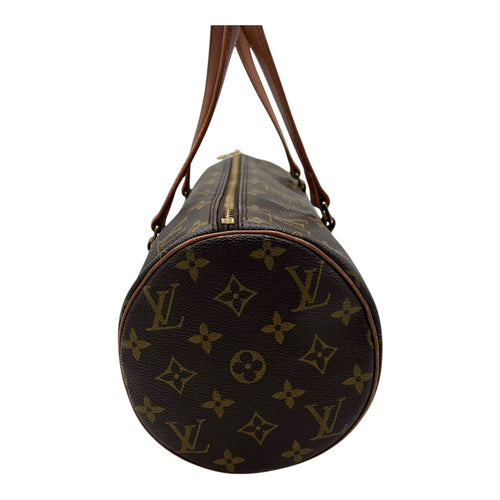 Louis Vuitton Papillon Top Handle Bag Brown in Monogram Coated Canvas, Gold hardware_4