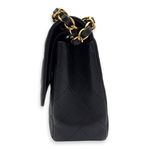 Chanel Classic Shoulder Bag Jumbo Black in Caviar Leather , Gold Hardware_4