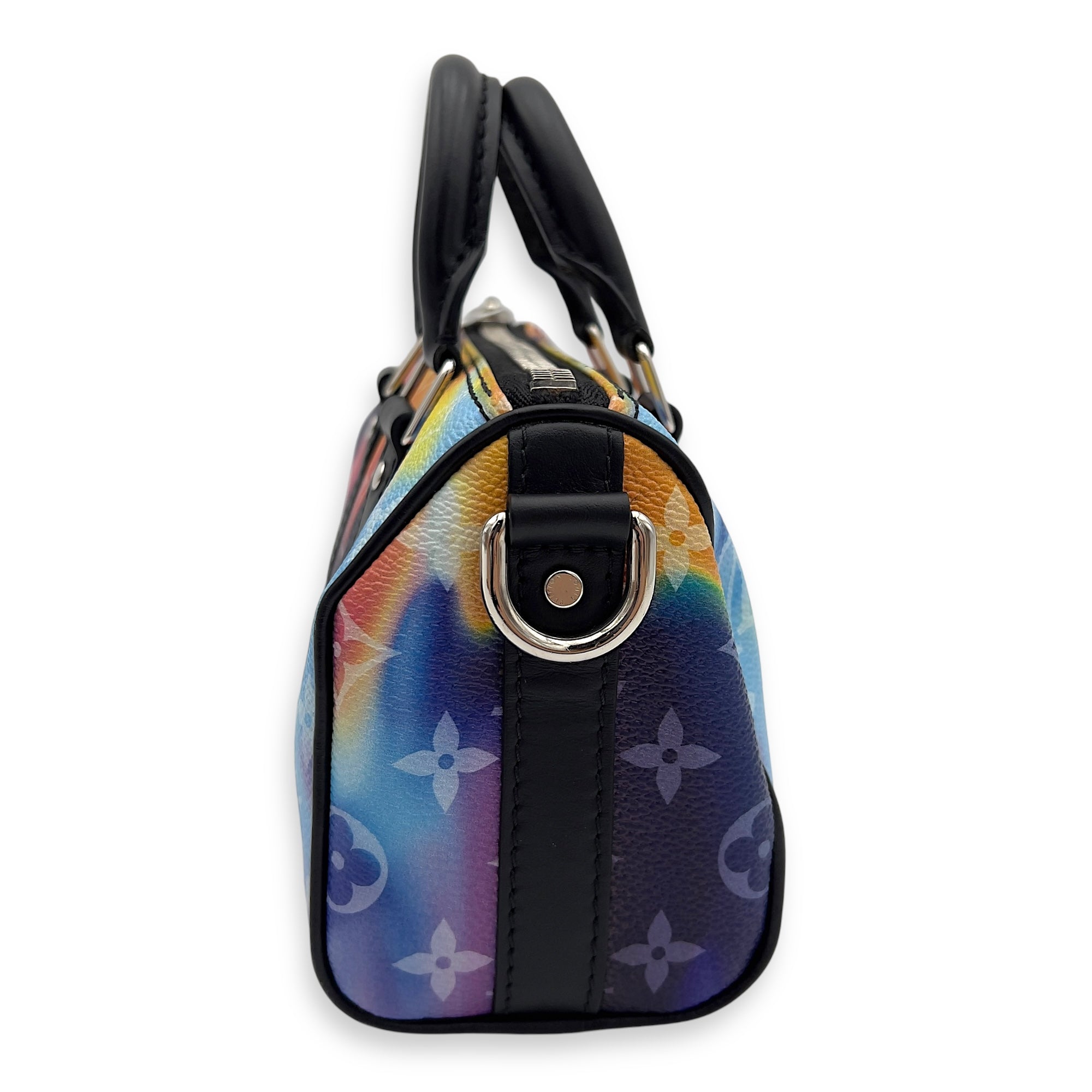 Louis Vuitton Keepall Crossbody Bag  Black in Coated Canvas , Silver Hardware_6