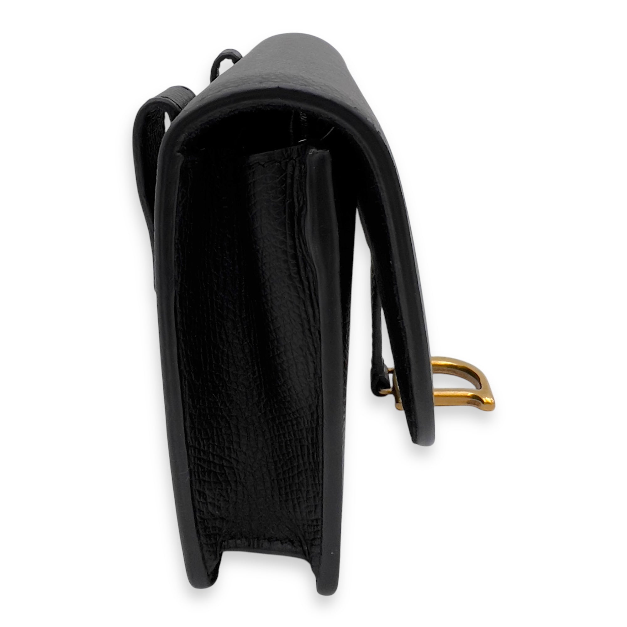 Christian Dior Saddle Belt Bag Black in Calfskin, Gold hardware_8