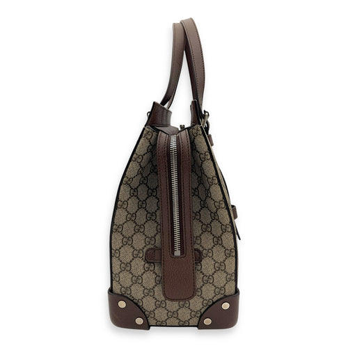 Gucci Guccissima Tote Bag Brown in Coated Canvas, Silver hardware_7