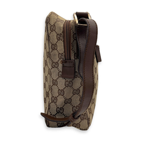 Gucci GG Crossbody Bag Brown in Canvas, Gold hardware_5