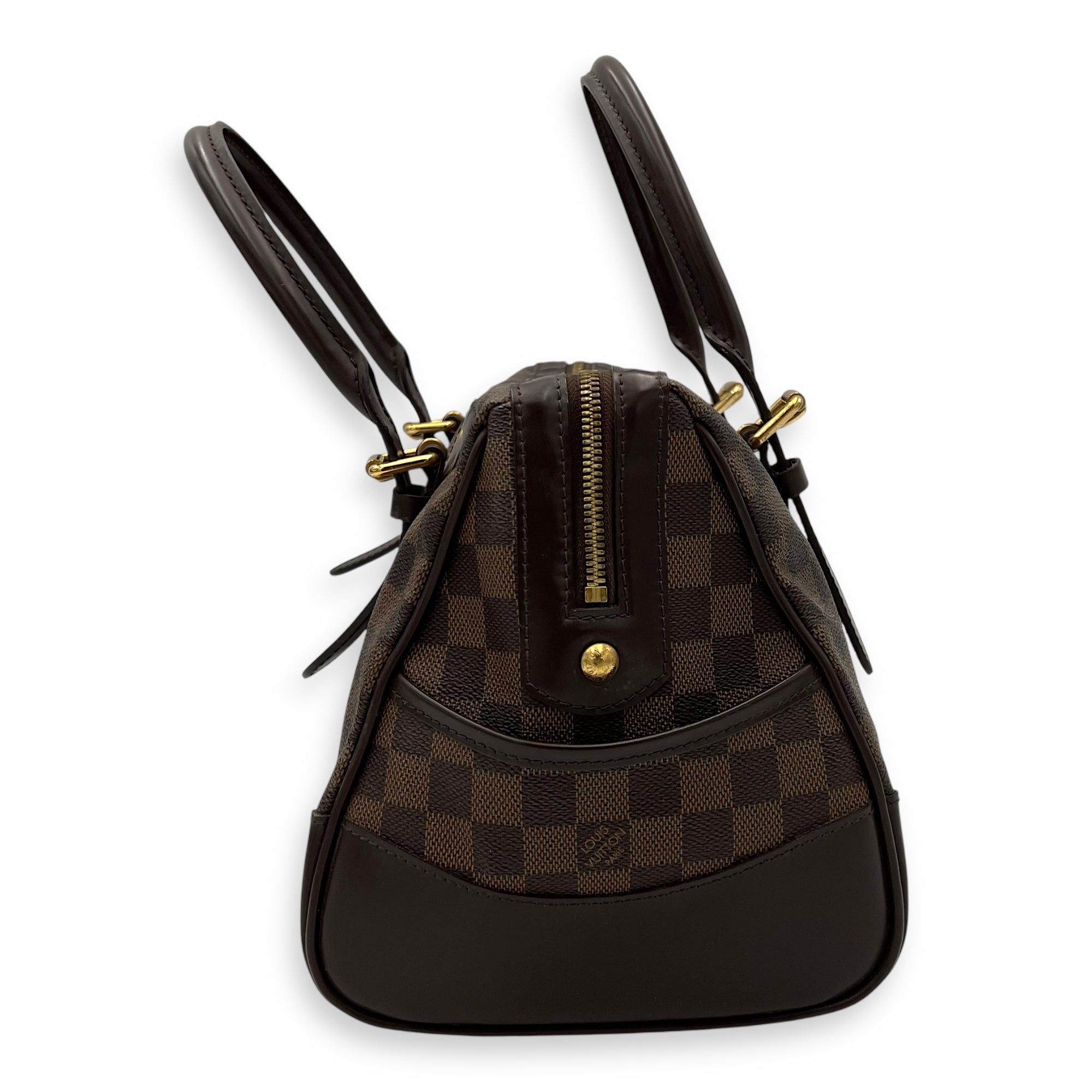 Louis Vuitton Berkeley Top Handle Bag Brown in Coated Canvas, Gold hardware_4