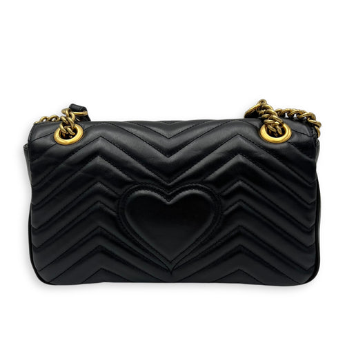 Gucci GG Marmont Crossbody Bag Black in Calfskin, Gold hardware_2