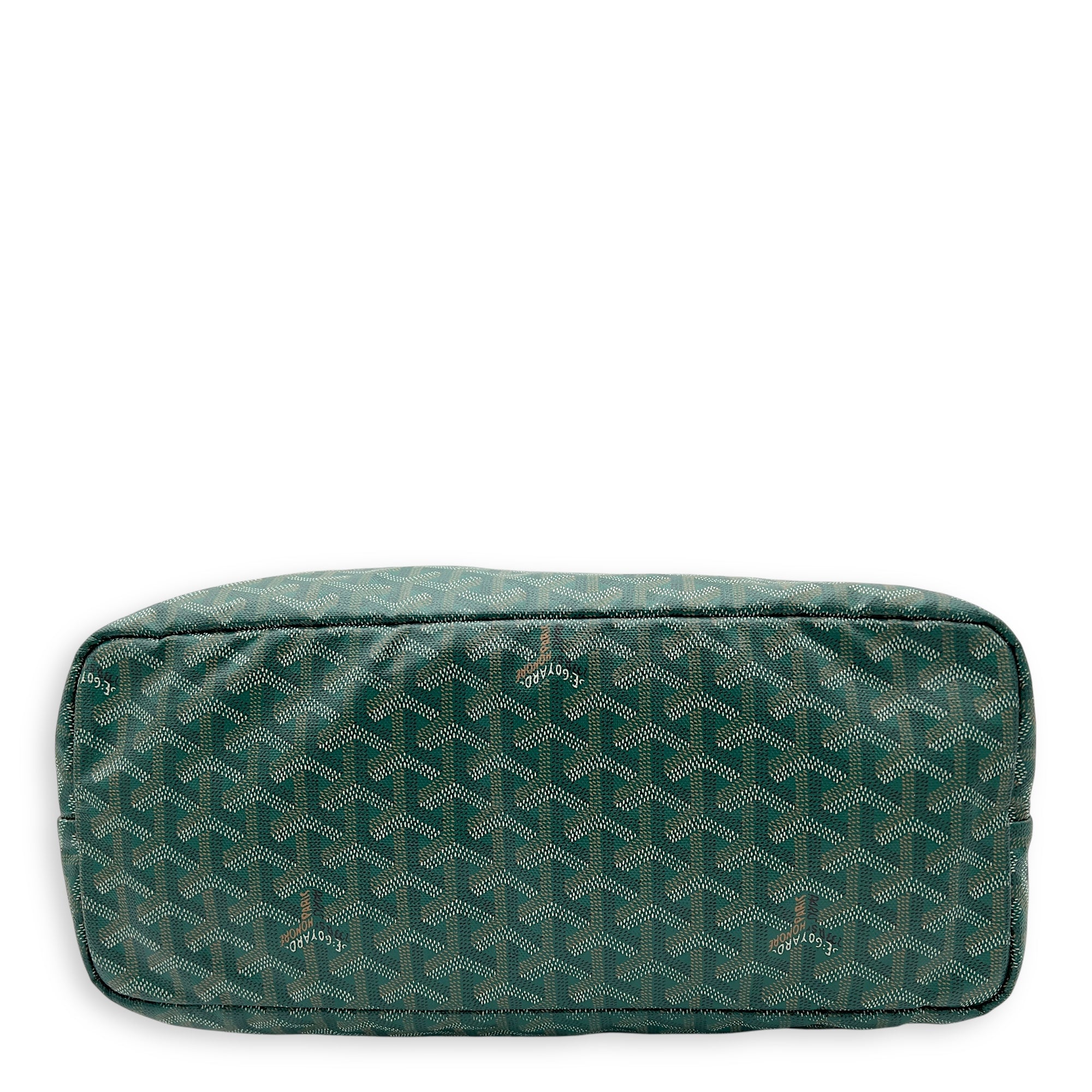 Goyard Saint Louis Tote Bag Green in Coated Canvas, Silver hardware_8