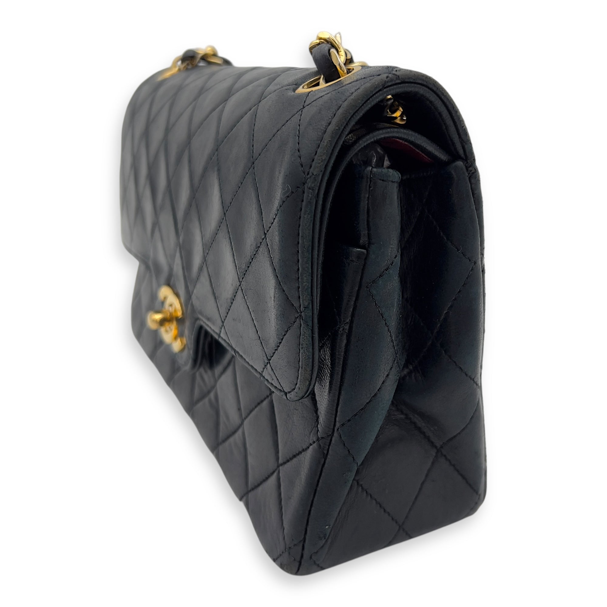 Chanel CC Flap Classic Vintage Shoulder Bag Black in Lambskin, Gold hardware_6