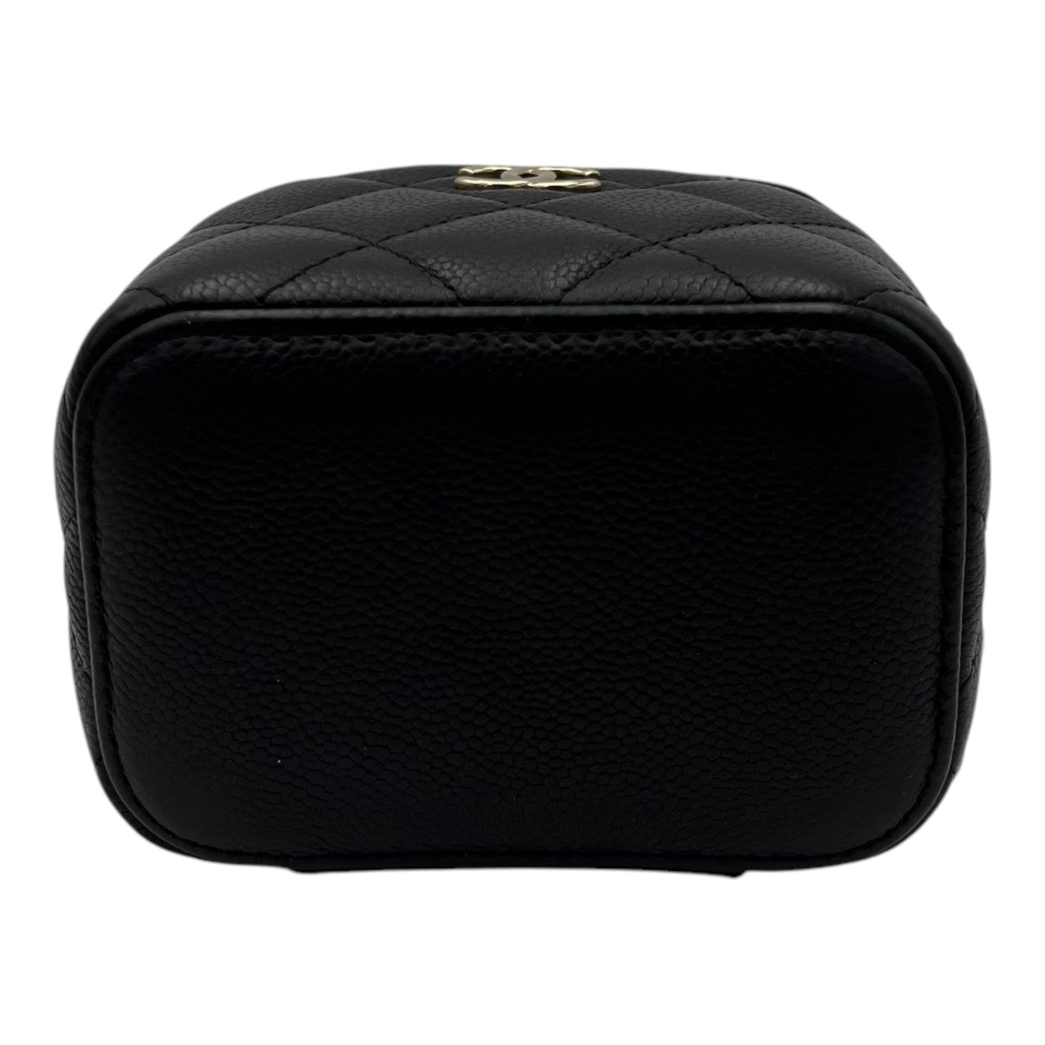 Chanel Vanity Crossbody Bag Black in Caviar Leather, Gold hardware_5