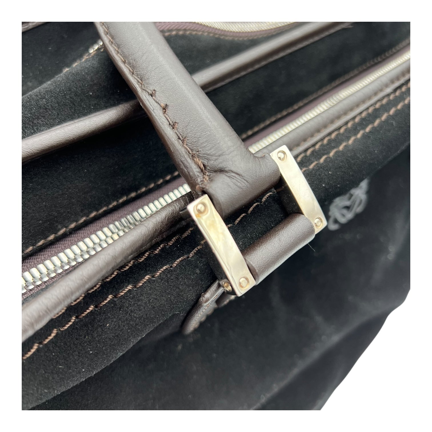 Loewe Amazona Top Handle Bag Black in Epsom, Silver hardware_10