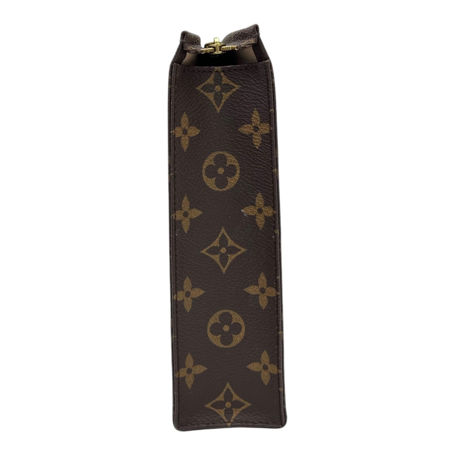 Louis Vuitton Pochette Toilette Brown Pouch in Monogram Coated Canvas, Gold hardware_4