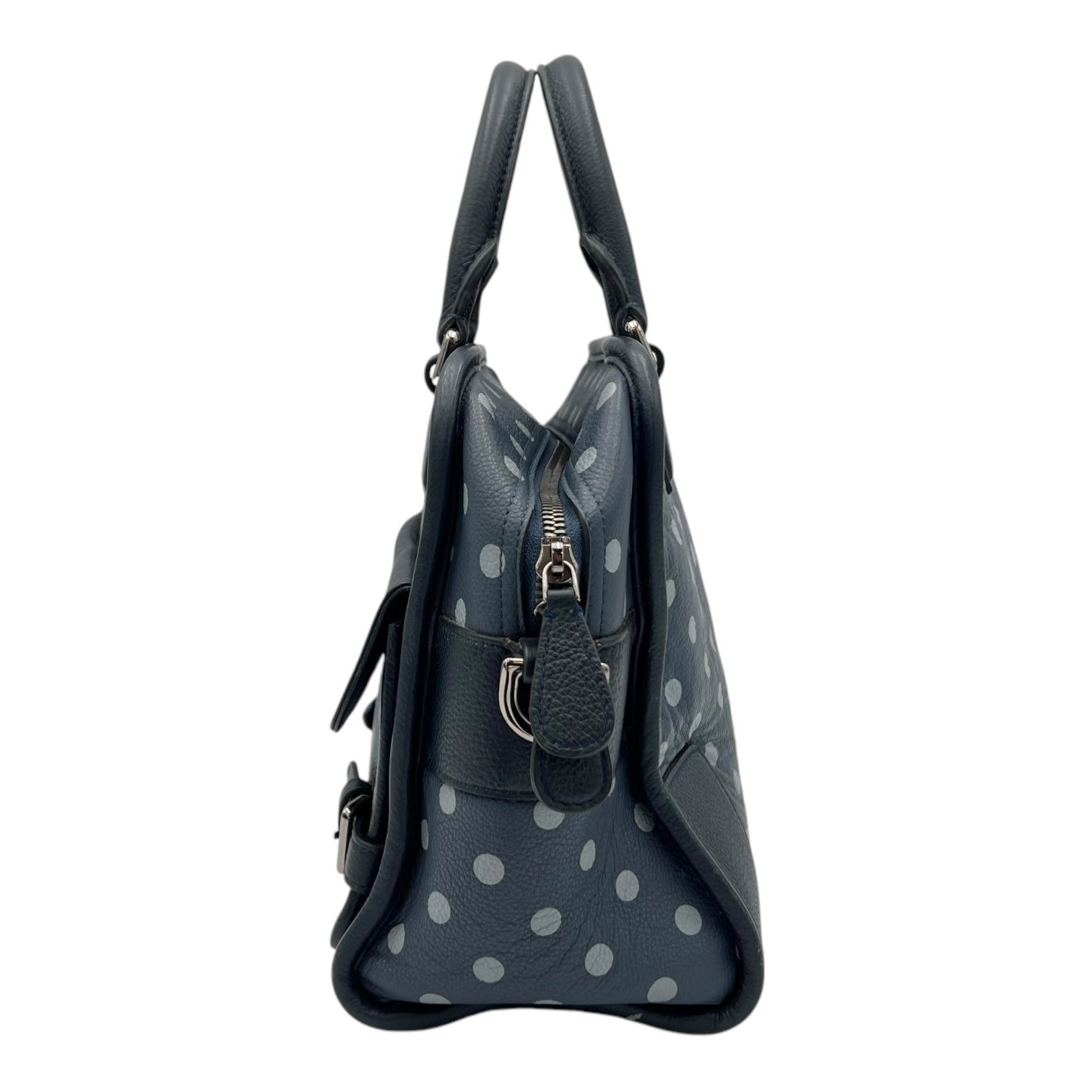 Loewe Amazona Top Handle Bag Blue in Calfskin, Silver hardware_4