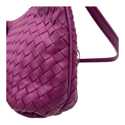 Bottega Veneta Intrecciato Purple Shoulder Bag in Lambskin, Gold hardware_7