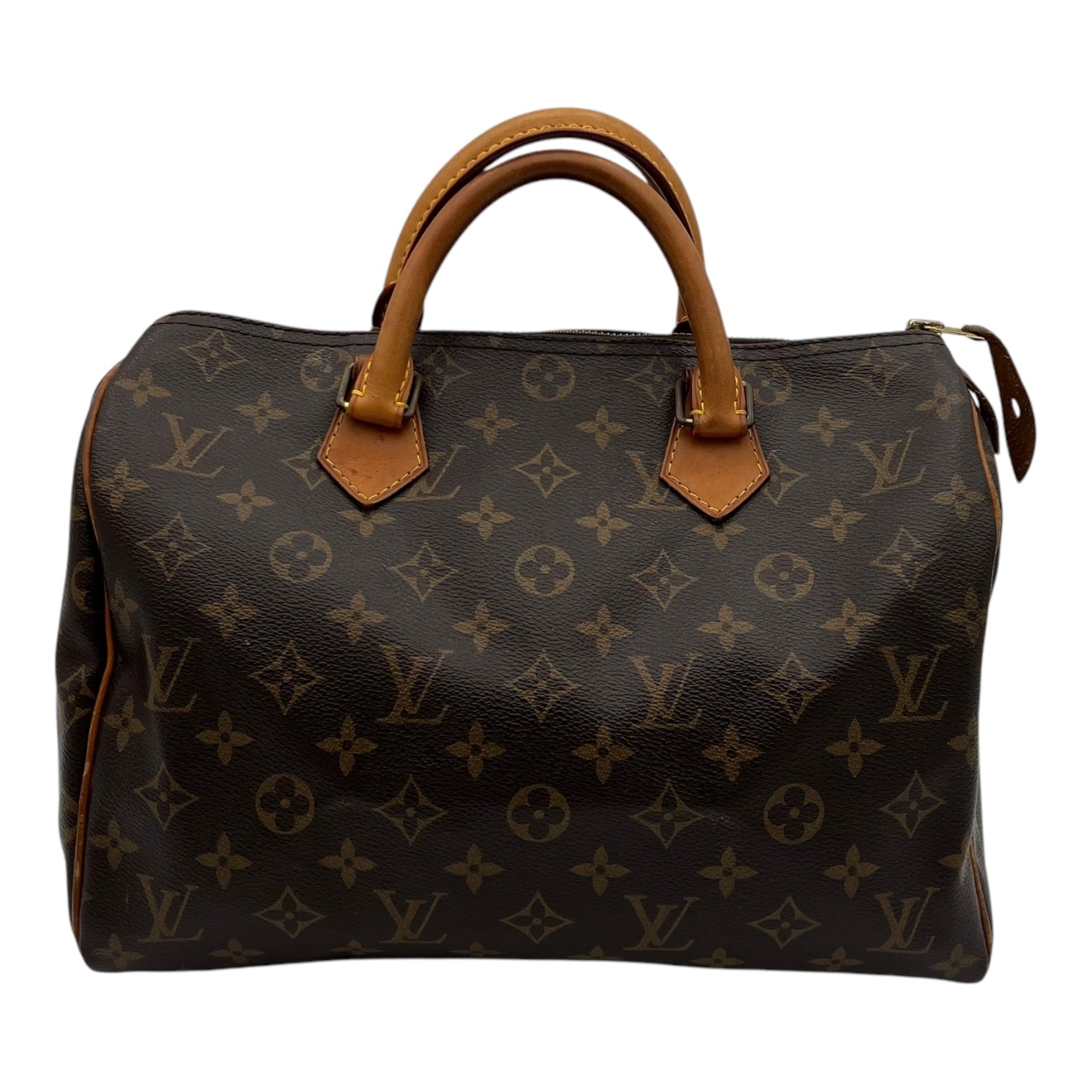Louis Vuitton Speedy Top Handle Bag 30 Brown in Monogram Coated Canvas, Gold hardware_2