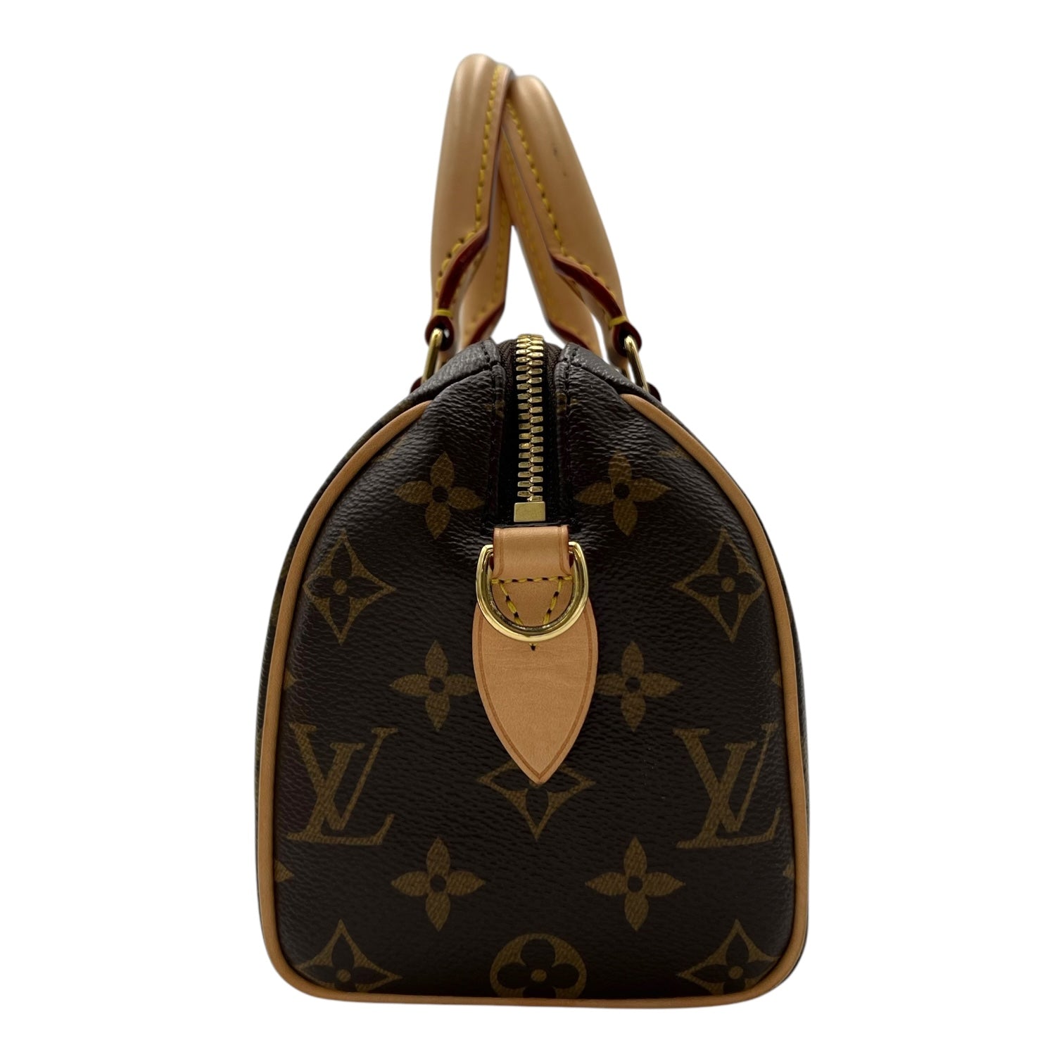 Louis Vuitton Speedy Top Handle Bag 20 Brown in Monogram Coated Canvas, Gold hardware_4